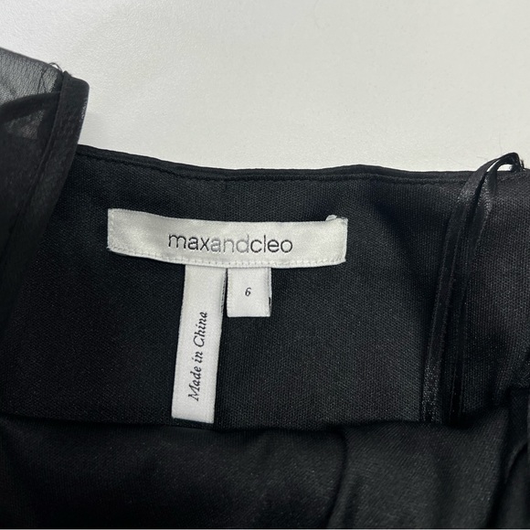 Max and Cleo Black Ruffle Cocktail Dress Size 6 - Picture 5 of 14